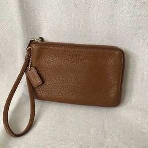 Coach Double Zipper Pocket Wristlet Wallet